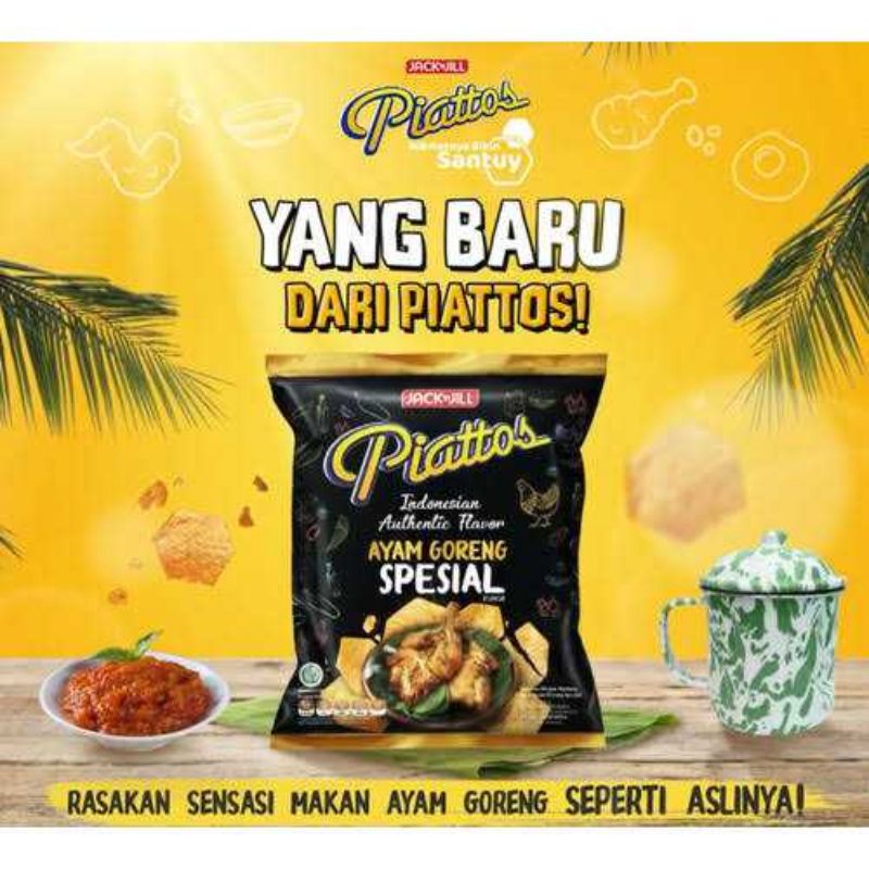 Piattos Snack Kentang  rasa sapi panggang, sambal matah, ayam geprek dan ayam goreng 75 gr
