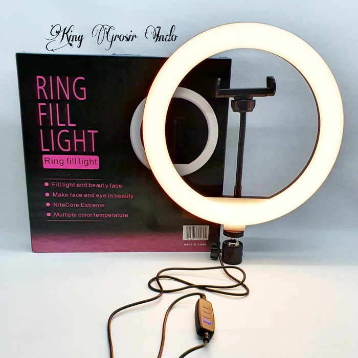 A28 Lampu Tripot Handphone Hp Led Ring Light Ringlight Tripod Bluetooth Besar Mini 26cm Selfie Mua M