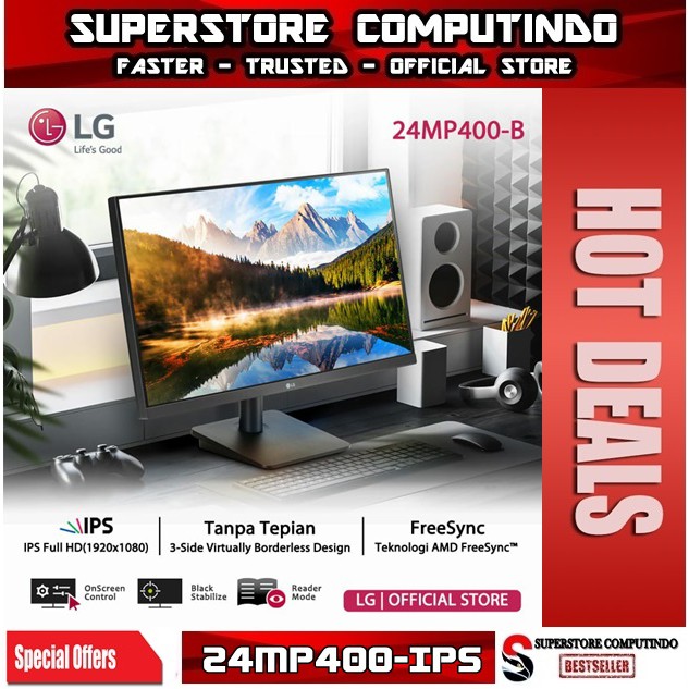 MONITOR LG 24MP400 /24MP400-B 24&quot; 75Hz FullHD IPS AMD FreeSync™