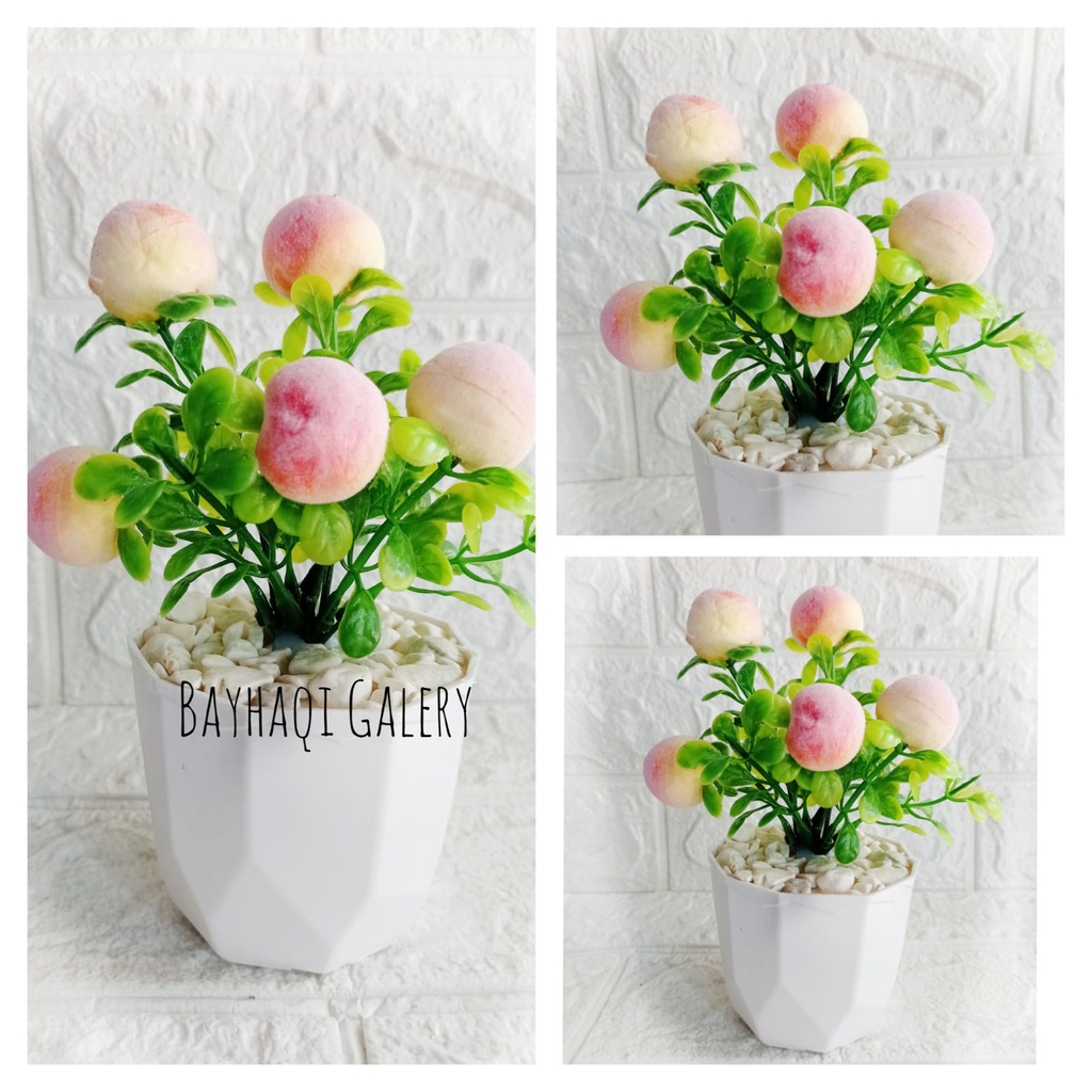 BUNGA HIAS PLASTIK BUAH PEACH || BUNGA BUAH HIAS ARTIFICIAL MURAH || BUNGA BUAH HIAS PLASTIK MURAH |