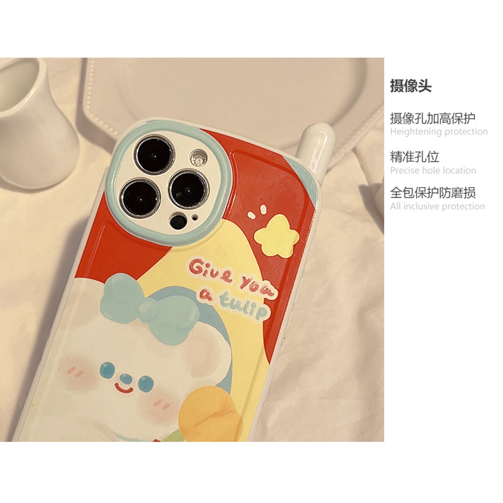 IPHONE Vintage Pelindung Berbentuk Ponsel Lucu Kartun Beruang Penuh Perlindungan Case Cover Untuk Iphone11 12 13 14 PLUS PRO MAX