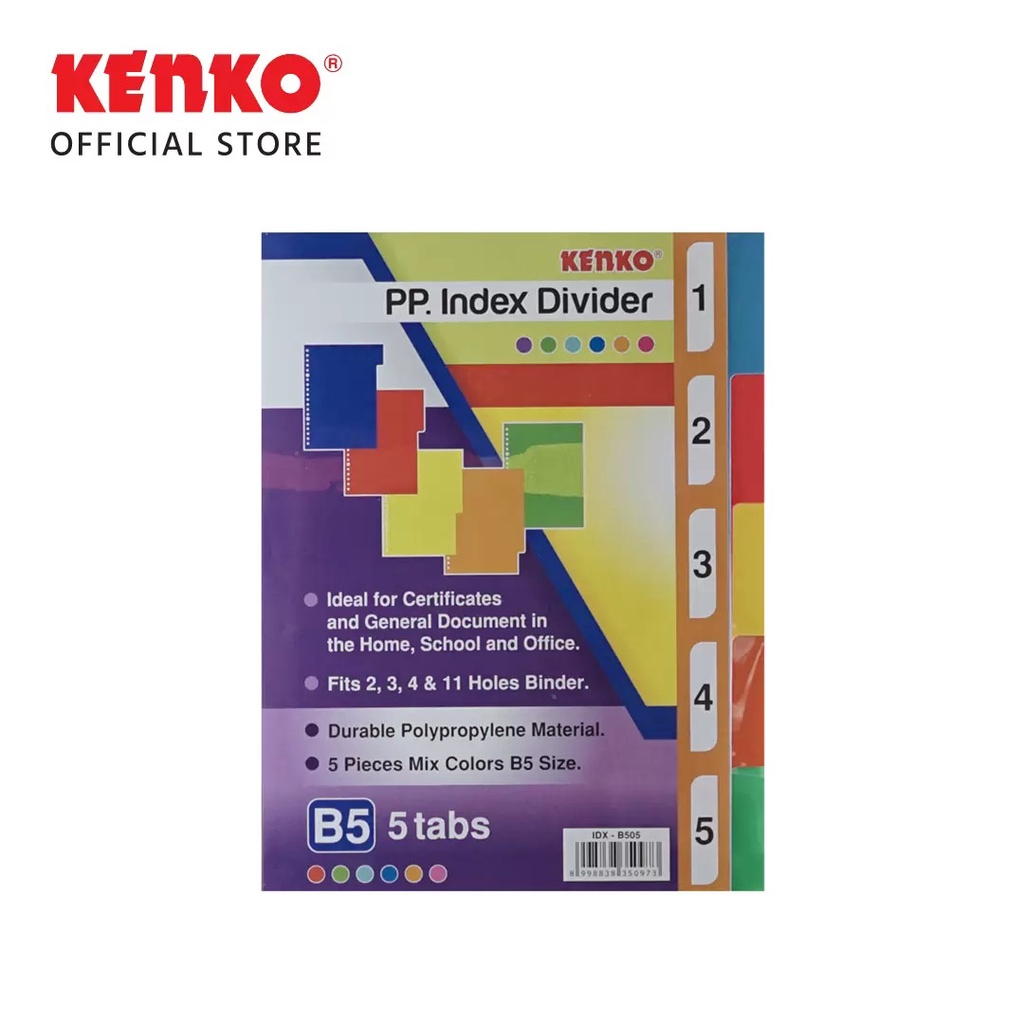 

MJ Loose Leaf Divider KENKO B5 / Index Loose Leaf