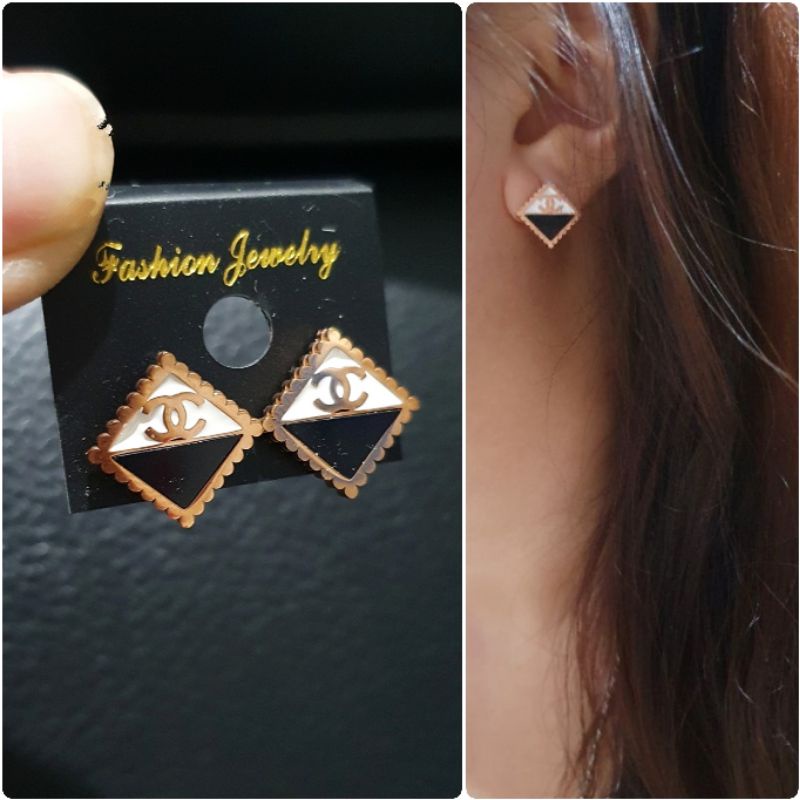 Promo Anting titanium Asli Rosegold Branded Band Anti karat anti alergi Stainless steel ori (tidak luntur)