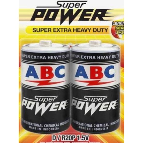 baterai ABC superpower hitam type D isi 2 pcs