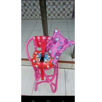 Boncengan Anak Motor Matic Full anyam  Sabuk dan Bantal Stang / Kursi Boncengan Rotan / Bangku Bonce