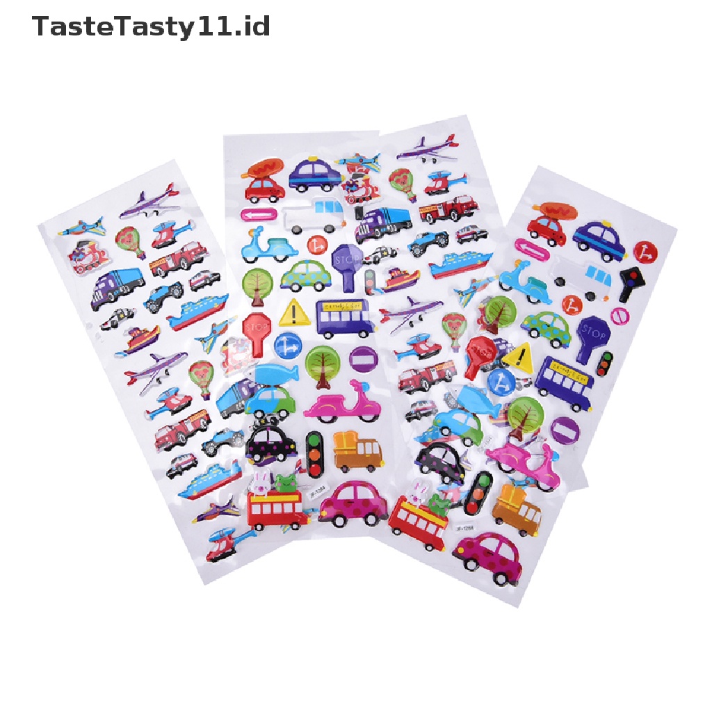 2 Pcs Stiker Label Motif Kartun Transportasi Untuk Dekorasi Buku Catatan / Diary