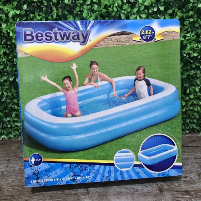 Kolam Renang Anak Kotak Besar Biru Bestway 54006 262 x 175 ...