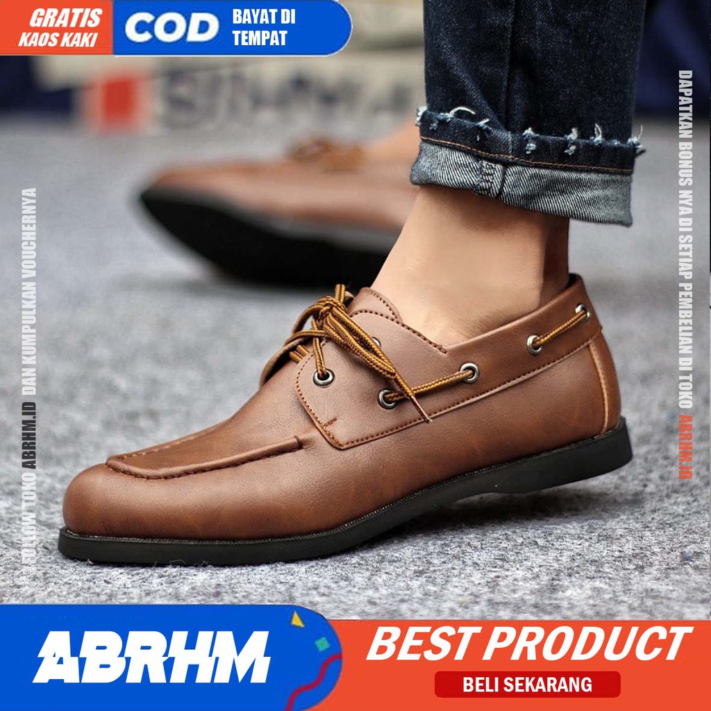 ABRHM X MORIN Sepatu Pria Casual Loafers Sepatu Kasual Pria Sepatu Cowok/cowo Sepatu Pria Keren Sepatu Kerja Kantor Semi Formal Kuliah Kondangan Gaya keren Kekinian Murah Terlaris