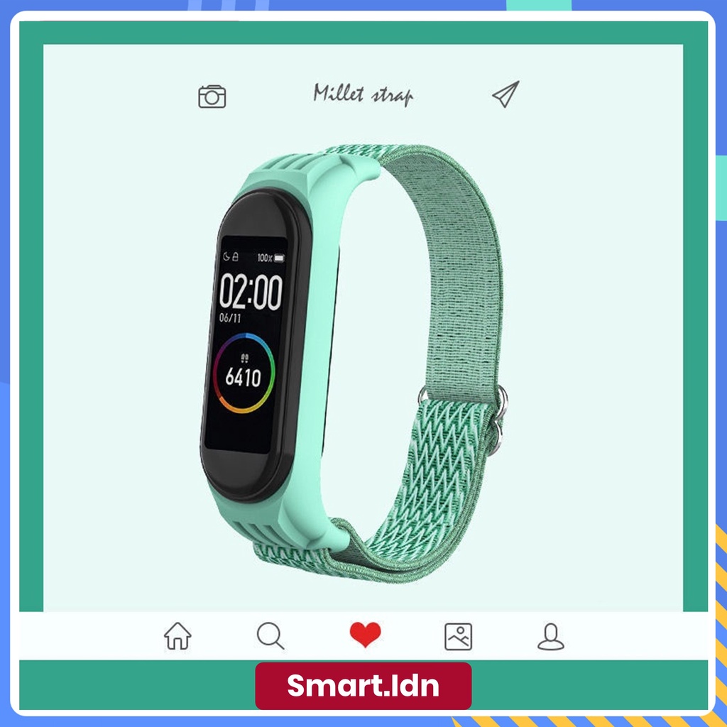 Tali Strap Xiaomi Mi Band 3 4 5 6 7 Soft Nylon Fiber Stripe Strap Nylon Sport Loop