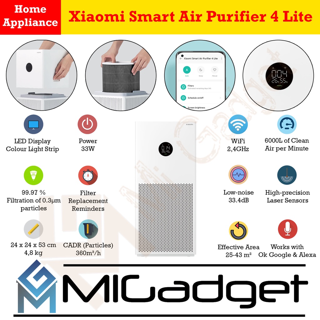 Xiaomi Smart Air Purifier 4 Lite - Penjernih Udara - Garansi Resmi