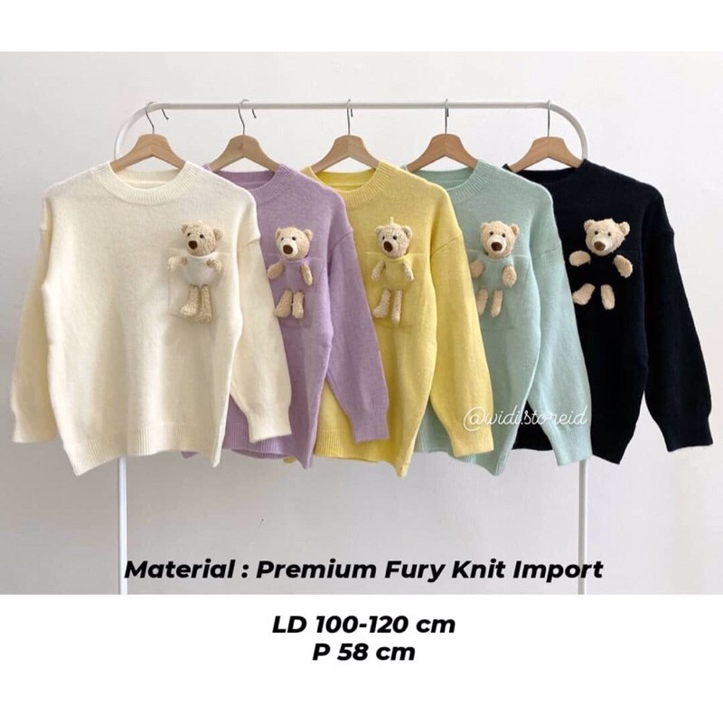 sweater bahan fury knit import