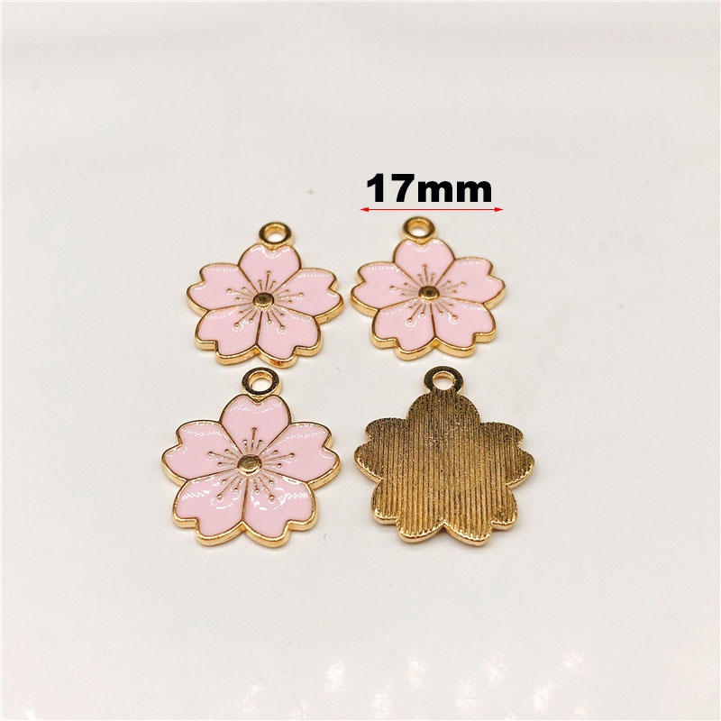 4pcs Manik-Manik Enamel Bentuk Bunga Bahan Alloy Metal Untuk Membuat Perhiasan Gelang DIY