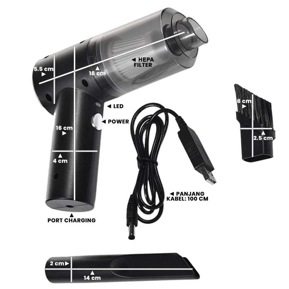 Vacuum Cleaner Wireless Portable Mini C3001 -  Vacuum penghisapdebu mobil rumah DLL vacuum serbaguna