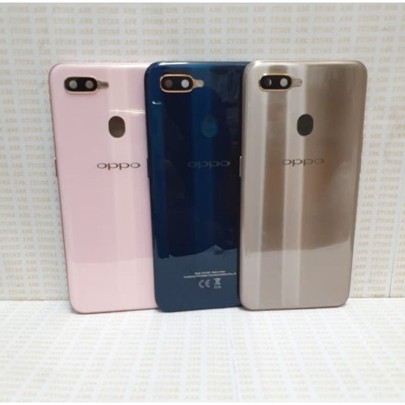 BACKDOOR ORIGINAL OPPO A7 CASING TUTUP  BELAKANG+ BEZZEL FULLSET