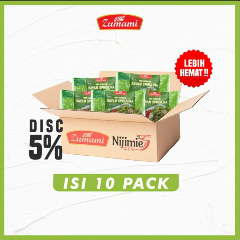 

ZUMAMI MIE SAYUR BAYAM SPIRULINA 80 GRAM ISI 10 PCS ( PAKET LEBIH HEMAT )