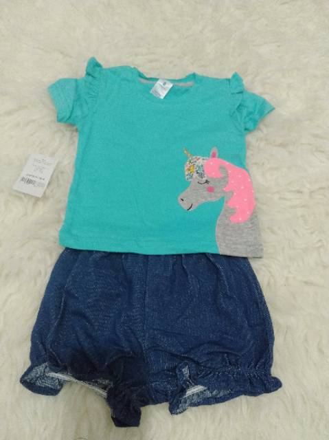 Set baju 2in1/ short tee and pants / baju bayi carterlove/ baju bayi lucu