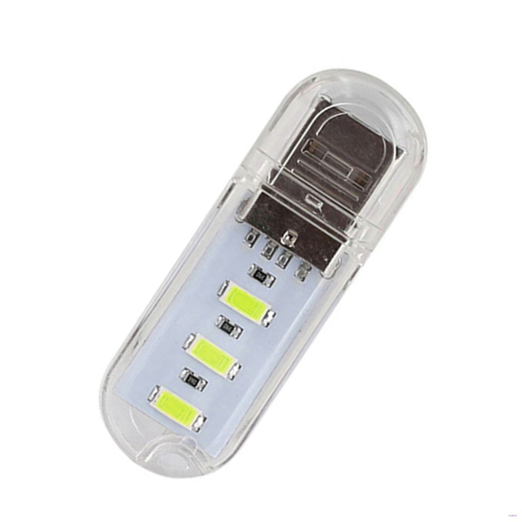 Lampu Malam Led 3000k 7000k 3 Manik-Manik Usb Portable Warna Putih Untuk Komputer Laptop Huiteni