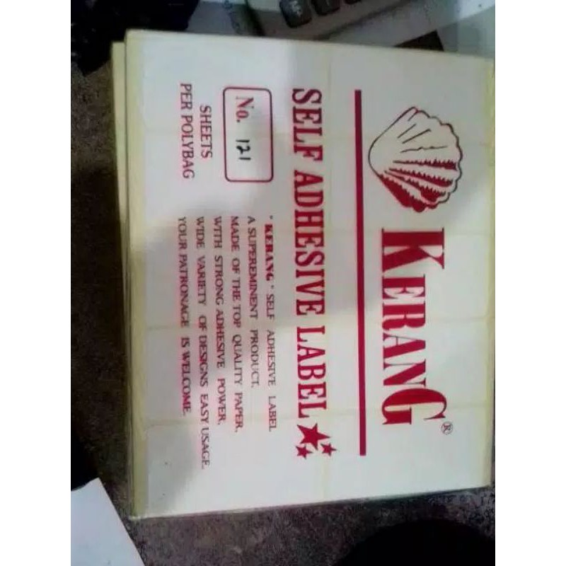 

Label/sticker harga merk kerang no.121