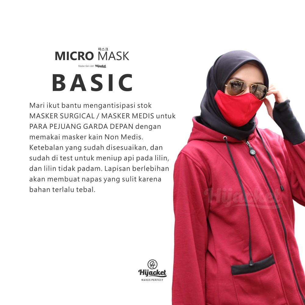 Masker kain polos BLOCK UP TO 70% VIRUS 2 PLY Proteksi Premium fleece &amp; poly-fiber [UNIXES]