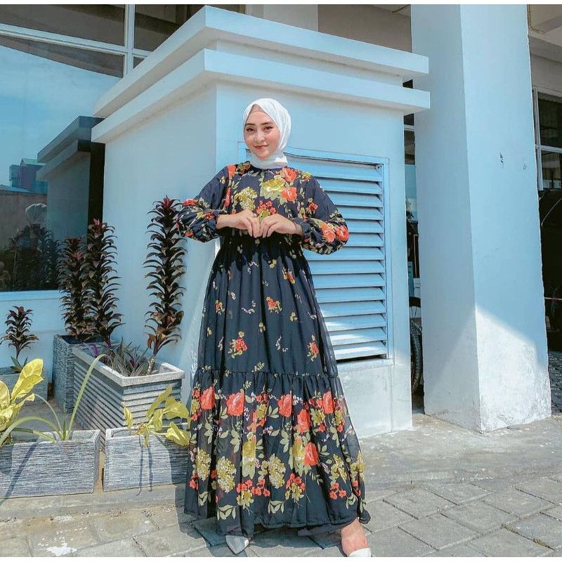 Gamis extu 872276/gamis Malaysia/gamis limited edition/gamis extu/gamis bunga/gamis flower