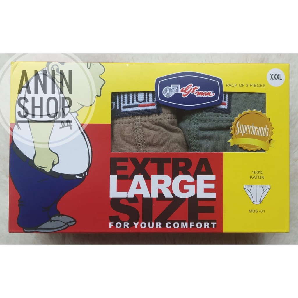 [ Isi 3 ] MBS - 001 | Cd  Gt Man Jumbo | CD Gt Man Big Size | Pakaian Dalam Jumbo | Cd Pria Dewasa