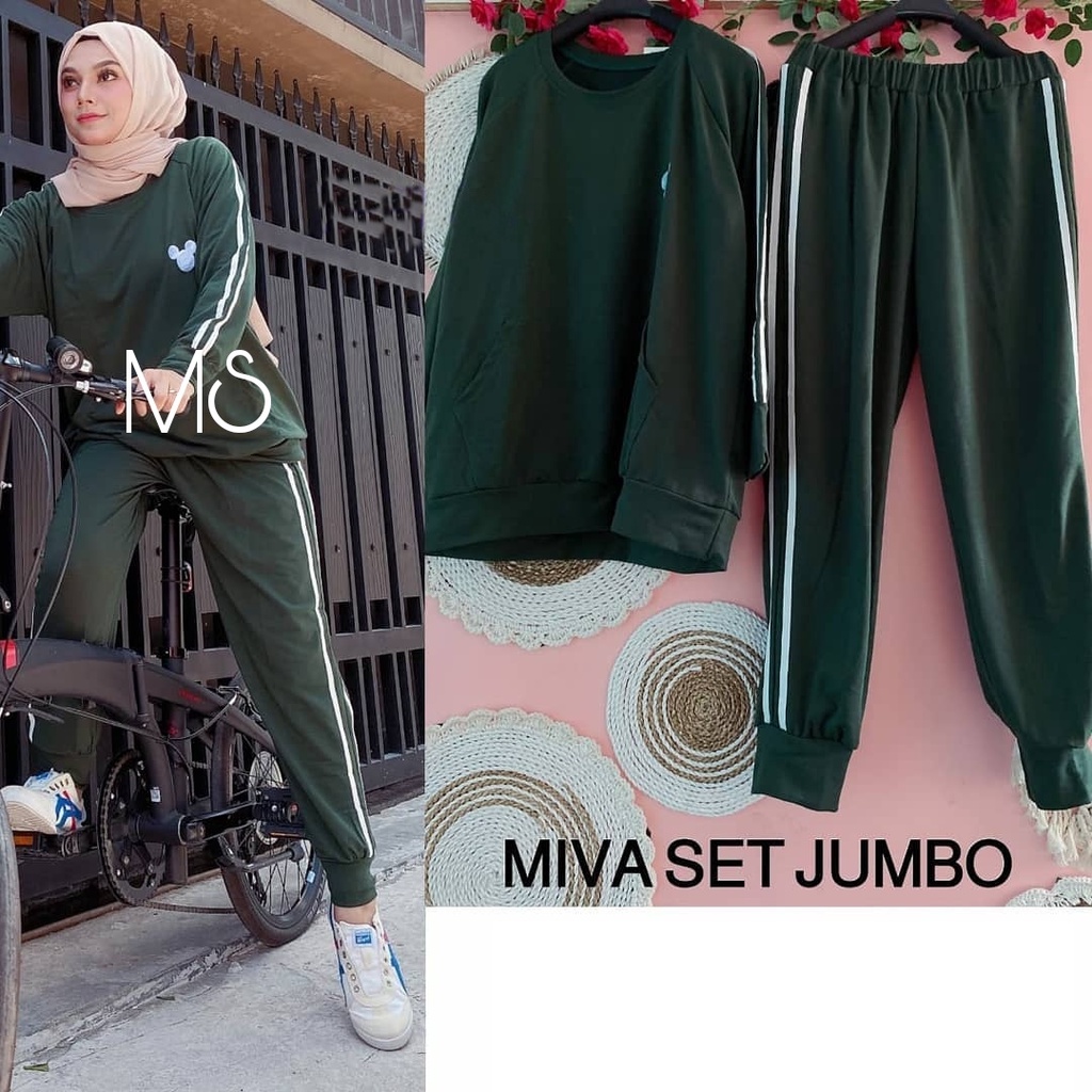 Setelan training olahraga wanita murah / Set Miva / setcel jogging senam terbaru/ set baju muslim AG