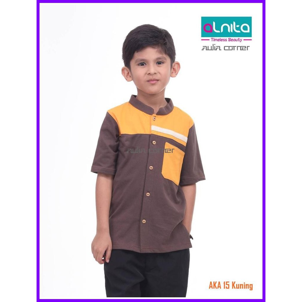 Baju Anak Anak Alnita AKA 15 Kuning Koko Anak Baju Muslim Anak Anak