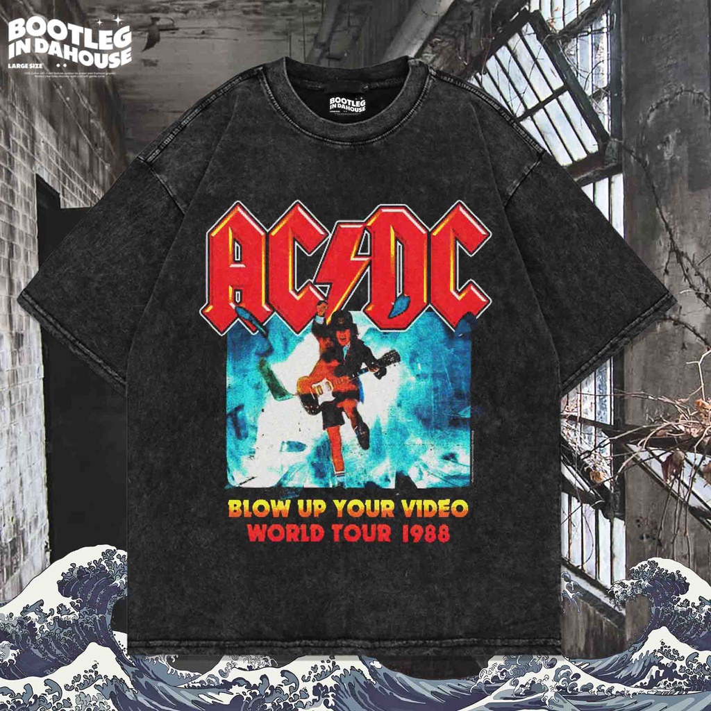 KAOS ACDC BLOW UP OVERSIZE WASHING VINTAGE TEE | OVERSIZE WASHED T-SHIRT | KAOS OVERSIZE | KAOS WASH