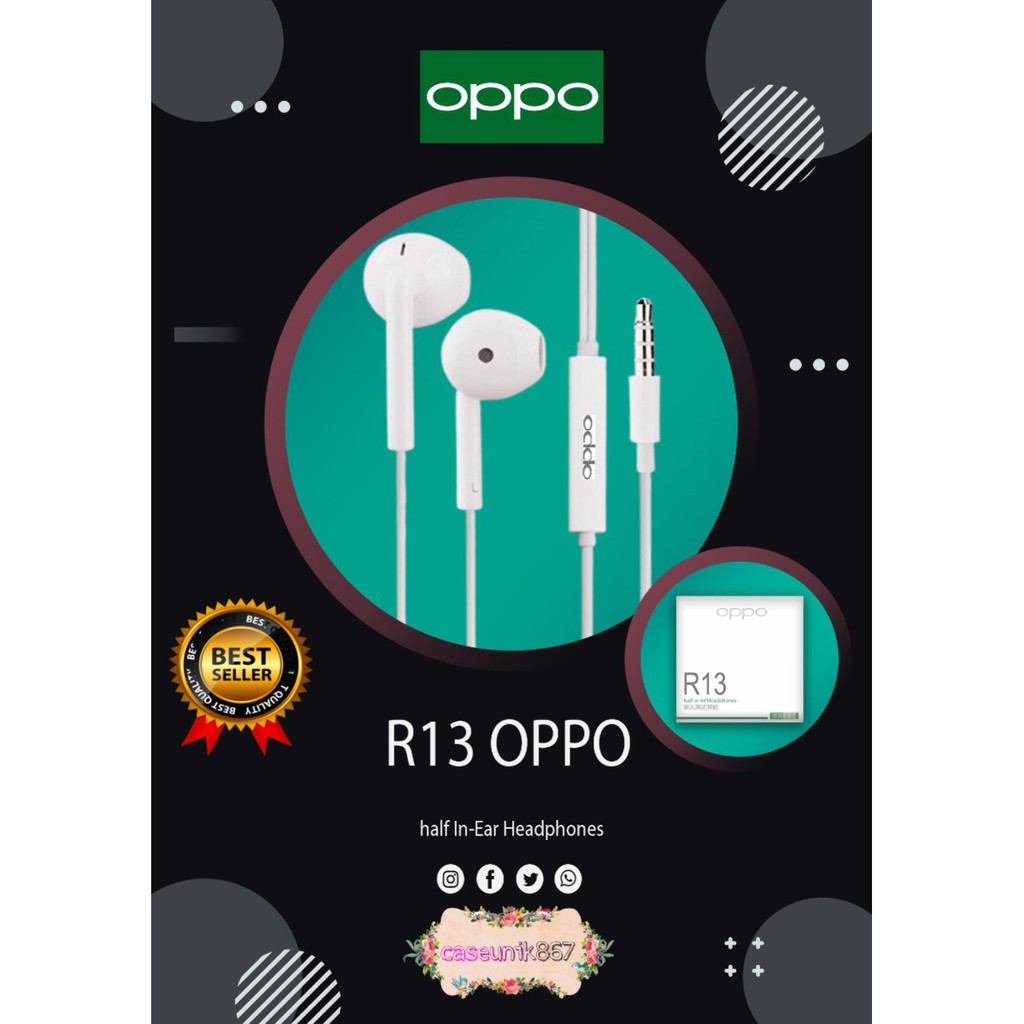 BM045 HF BRANDED R13 MH133 / HEADSET / HEDSET / HANDSFREE / EARPHONE Vivo oppo xiaomi realme Samsung suara bagus ALL TYPE CS110