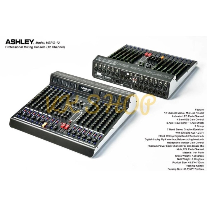 Produk Terbaru Mixer Audio Ashley Hero 12 Ashley Hero12 Original 12 Channel