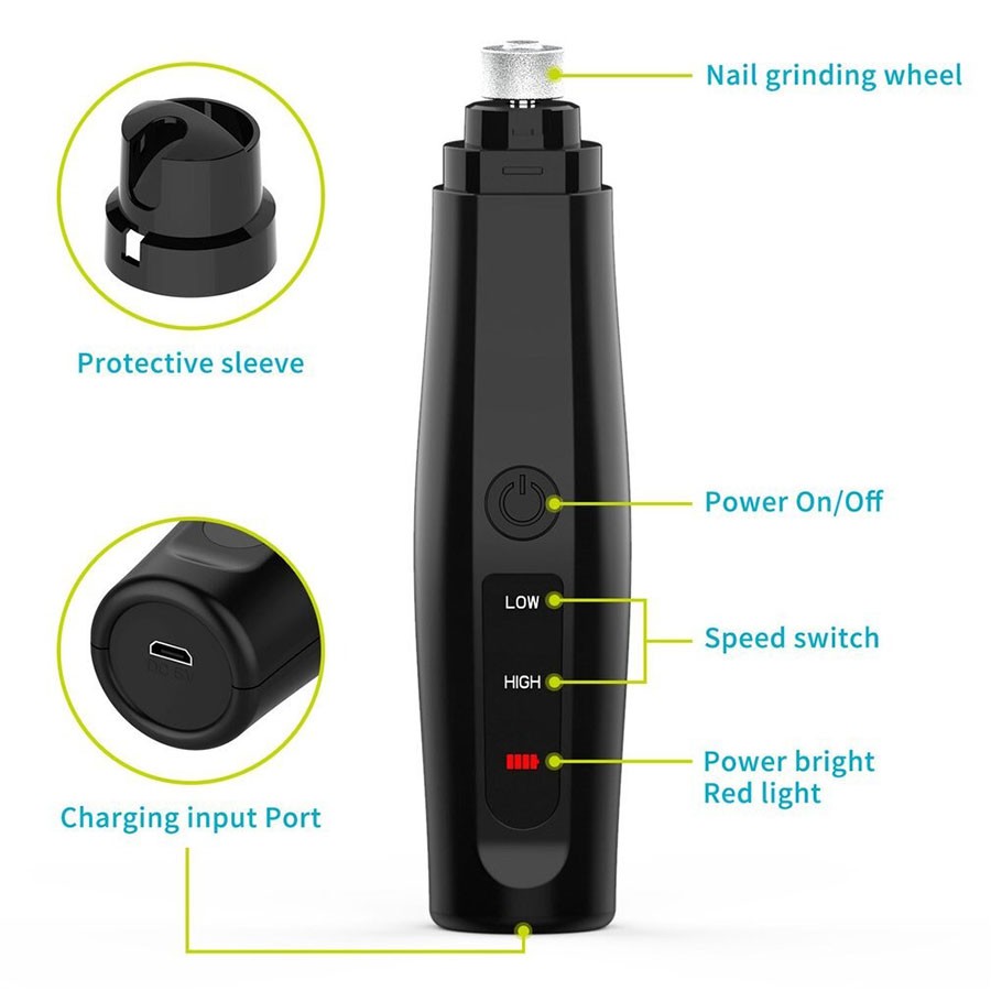 Gunting Kuku Anjing Kucing Elektrik Charging Pet Nail Grinder Polisher - LX01