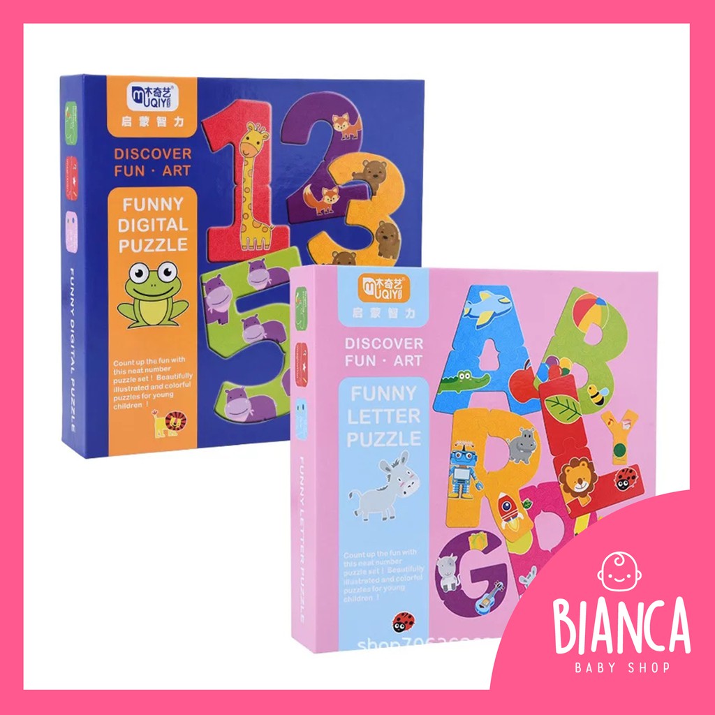 BIANCA - Puzzle Edukasi Alphabet Number / Puzzle Jigsaw Huruf Angka