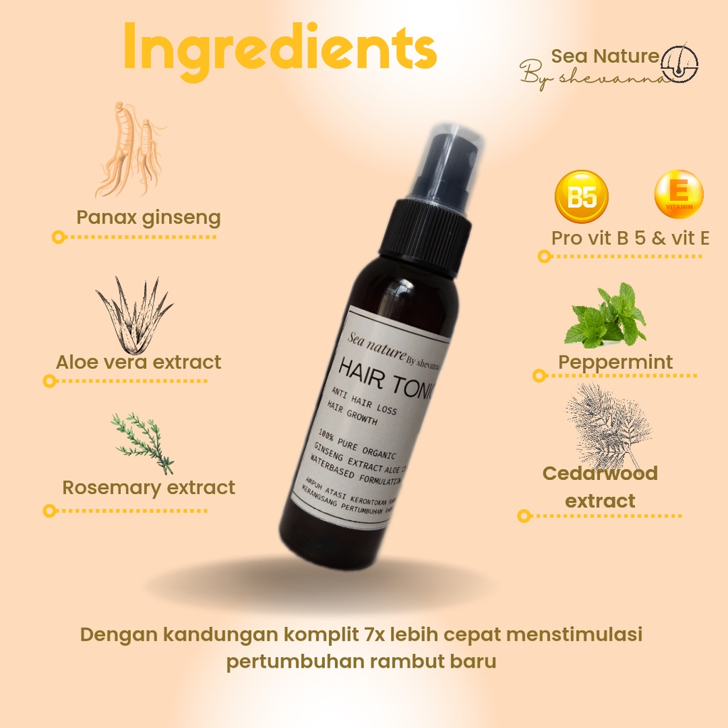 HAIR TONIC HERBAL (penumbuh rambut rontok) 100% alami