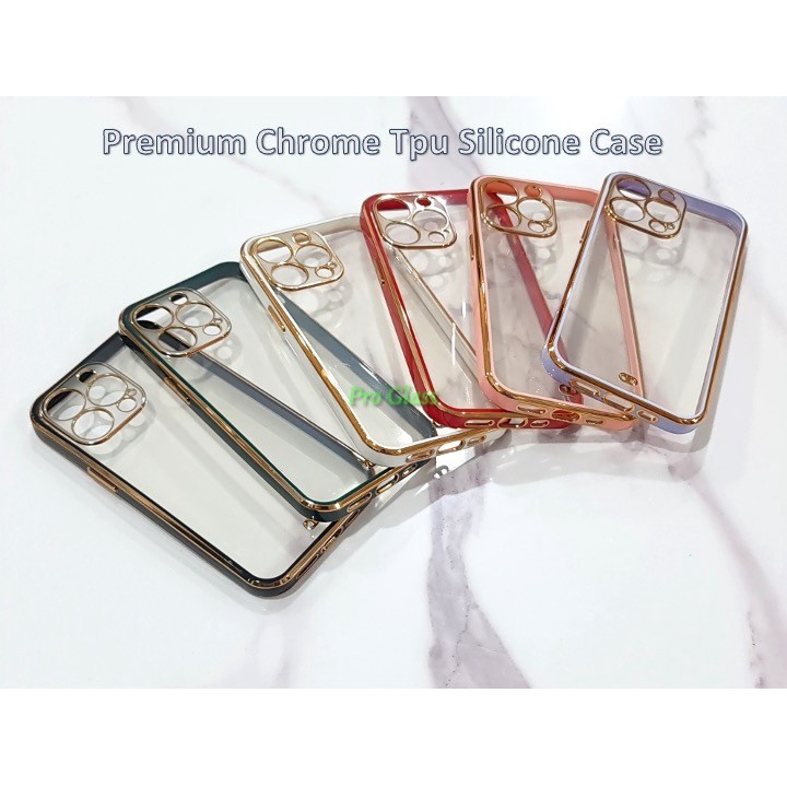 C122 Iphone 13 Mini 13 13 PRO 13 PROMAX Square Chrome TPU Silicone Case