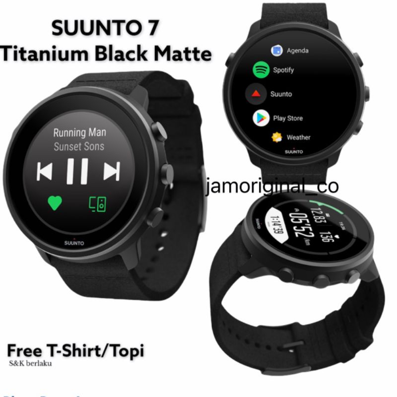 Smartwatch Suunto 7 Titanium Black Matte, suunto 7 Titanium Grey Stone