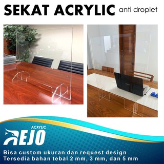 PEMBATAS PARTISI SEKAT MEJA AKRILIK ANTI DROPLET UKURAN 80 PEMBATAS PARTISI SEKAT MEJA AKRILIK ANTI DROPLET UKURAN 80