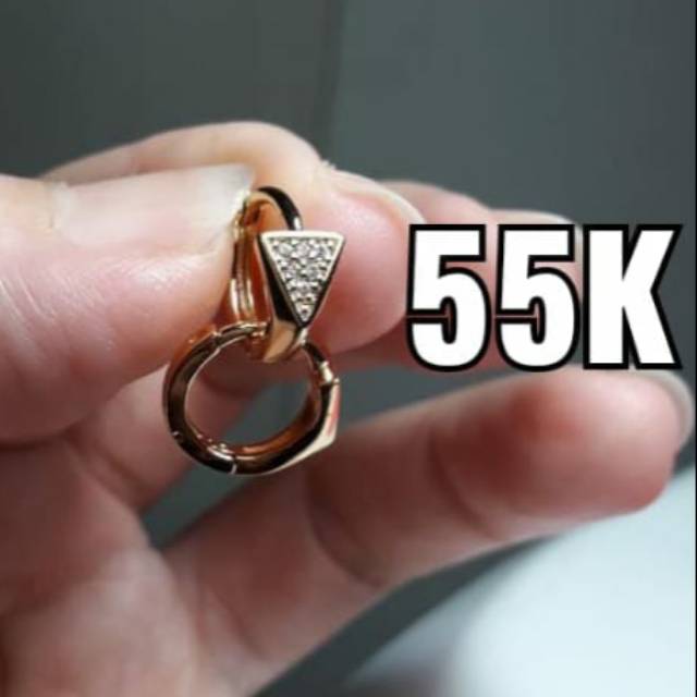Anting Perak Lapis Emas 18karat