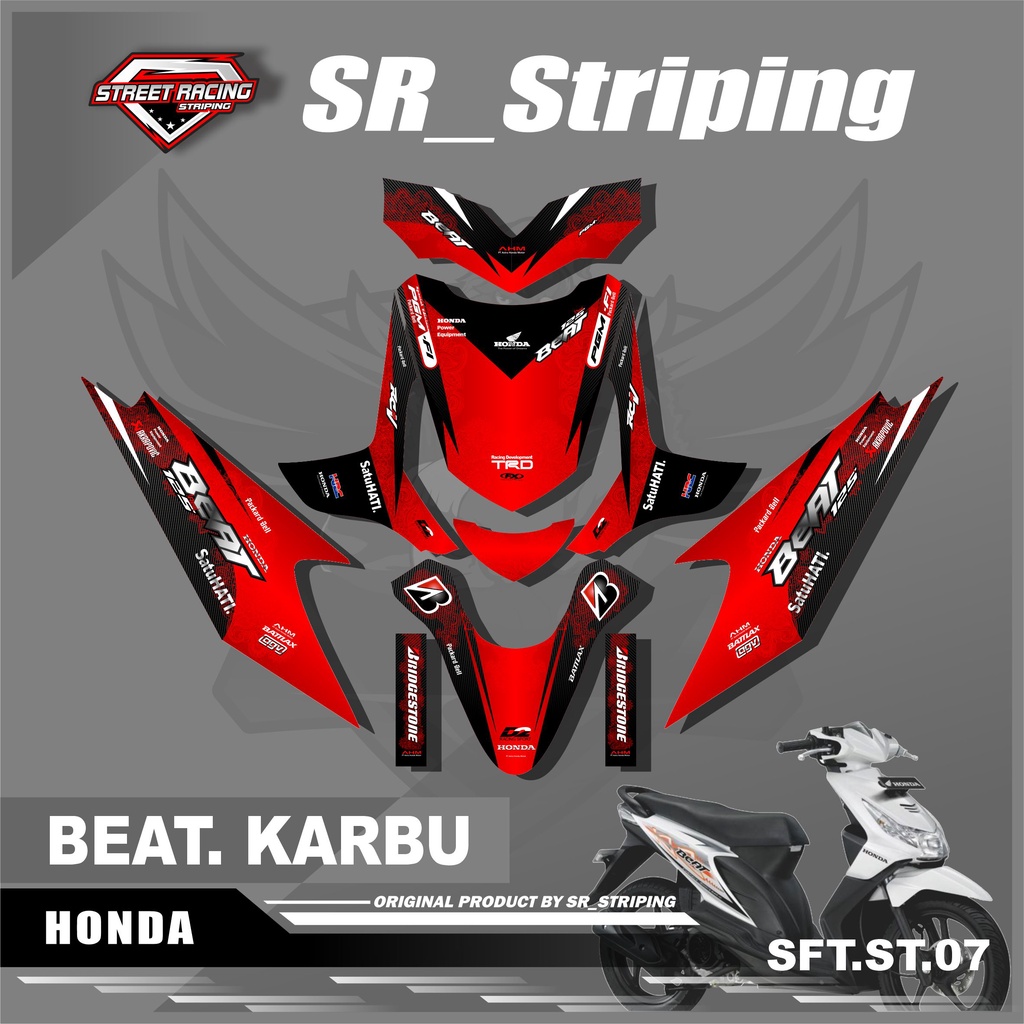 ( COD )TERBARU Decal Sticker Honda Beat Karbu Full Body - Stiker Skotlet Variasi Modifikasi Beat Hed
