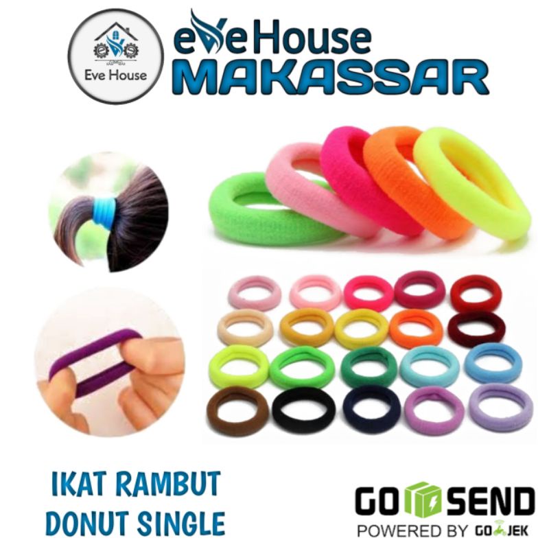 Makassar V49 Ikat rambut handuk lentur gelang karet donut single kecil