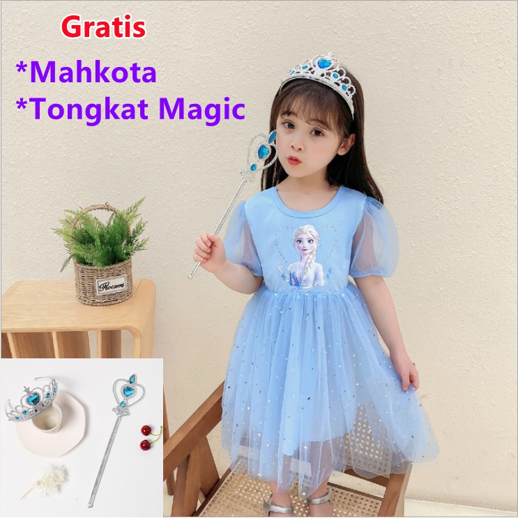 Dress Anak Bayi Frozen 2 Princess Elsa Tutu Cute Import 2-8 Tahun