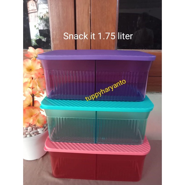 toples bening bersekat snack it 1,75ml tupperware