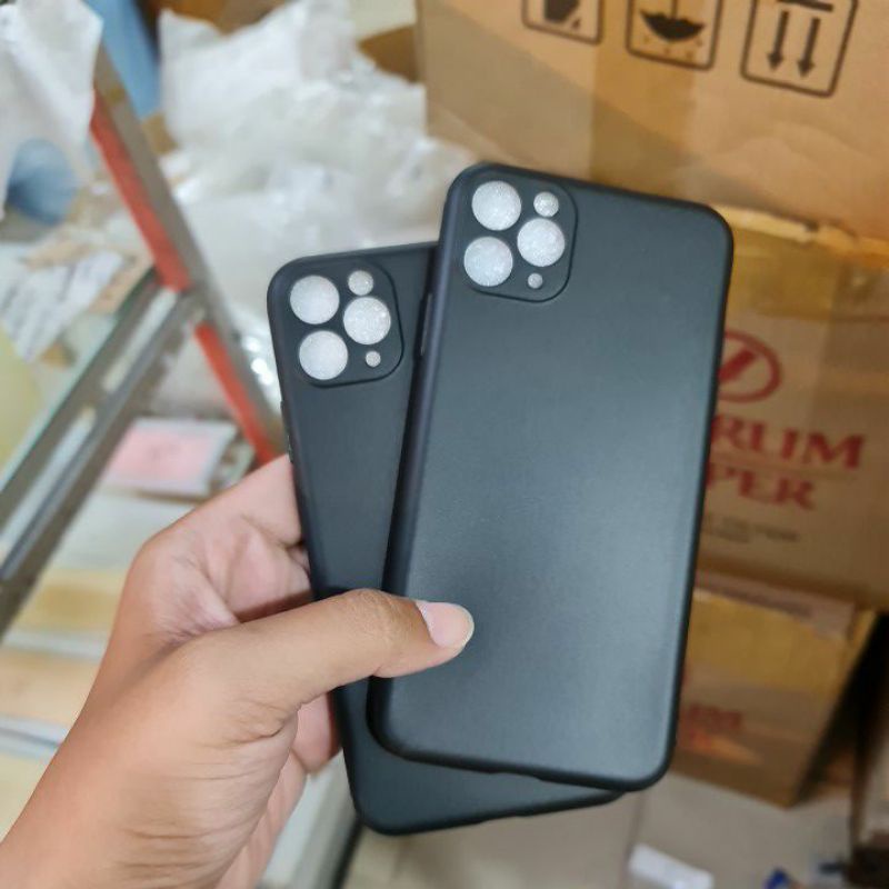 IPHONE 11 11 PRO 11 PRO MAX CASE SOFTCASE SLIM BLACK PREMIUM CASE 3D CAMERA SILIKON HITAM CASE PELINDUNG KAMERA 11 PROMAX