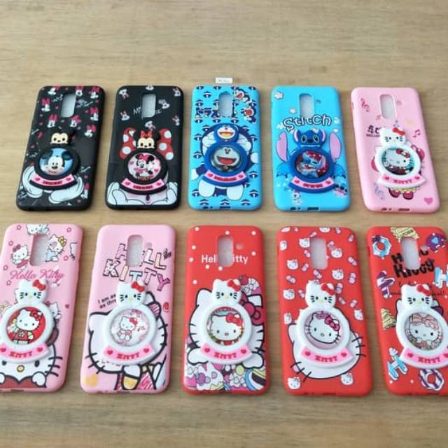 Case Samsung Galaxy A6+ Softcase Gambar Mickey mouse Doraemon Hello Kitty Stitch Samsung SM-A605G