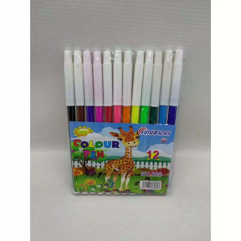 spidol 12 warna drawing book mewarnai anak colour pen