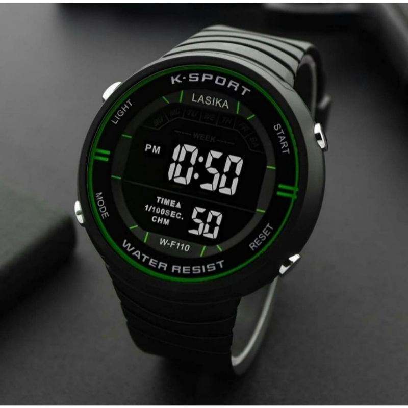 JAM TANGAN ORIGINAL SPORT DIGITAL K SPORT LASIKA 616 lis Digital Sport pria*wanita  BLACK. waterproof Tahan Air