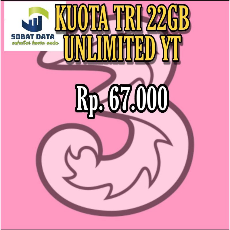 kuota tri 22GB unlimited yt youtube