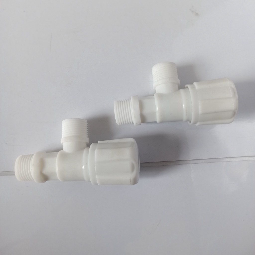 Stop Kran Bidet Toilet PVC 1/2&quot; Keran Berkualitas Putaran Lancar