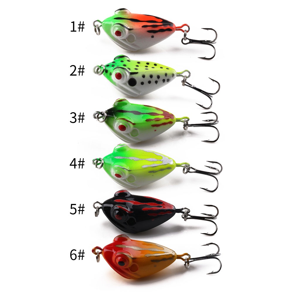 Hengjia 6pcs Umpan Pancing Frog Lure Tiruan Bentuk Katak Alat Pancing Plastik Abs Fishing Lures Set Ukuran 4cm / 6g