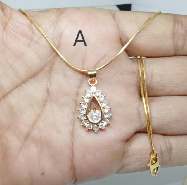 AC7  kalung xuping wanita lapis emas model belut 45 cm