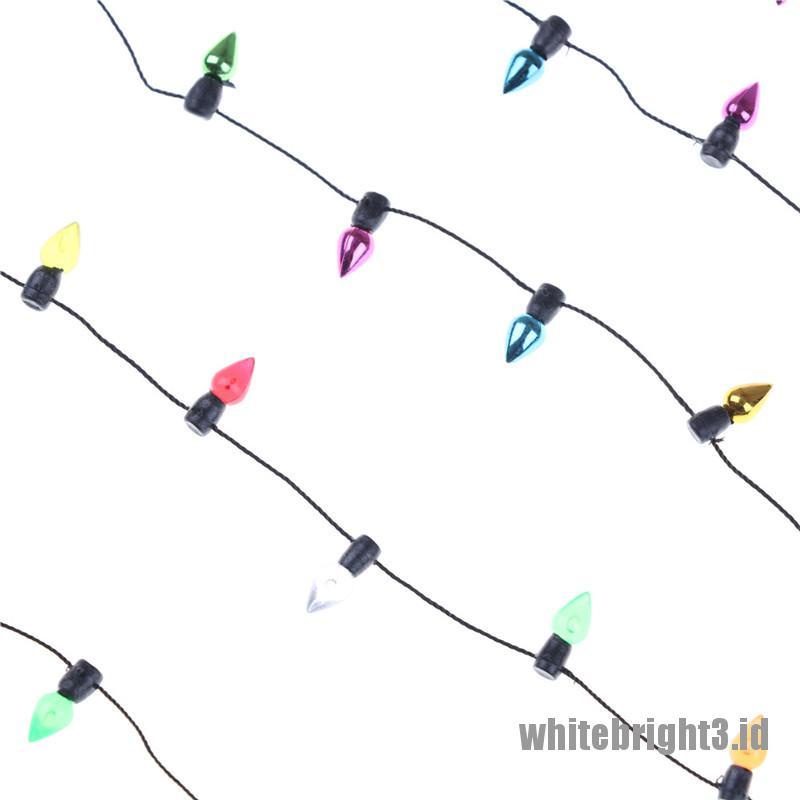 {white3} 0.5m 1/12 Dollhouse Miniature A String of multi-coloured plastic Christmas lights
